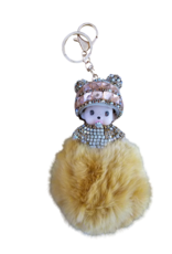 Sleutelhanger Baby PomPom Strassteentjes - zo schattig