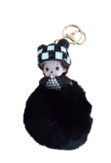 Sleutelhanger Baby PomPom Strassteentjes - zo schattig