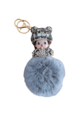 Sleutelhanger Baby PomPom Strassteentjes - zo schattig