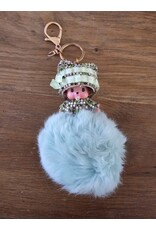 Sleutelhanger Baby PomPom Strassteentjes - zo schattig