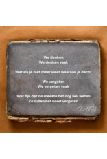 Body & Soap Tegel denken (gedicht) - wat als je het niet meer weet