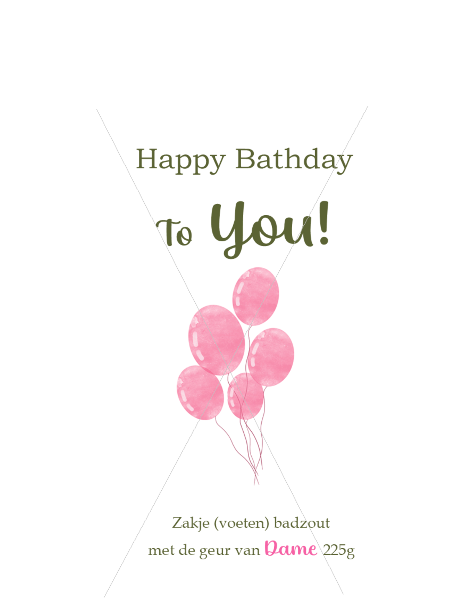 Body & Soap Zakje (voeten) badzout Happy Bathday - verjaardag vrouw