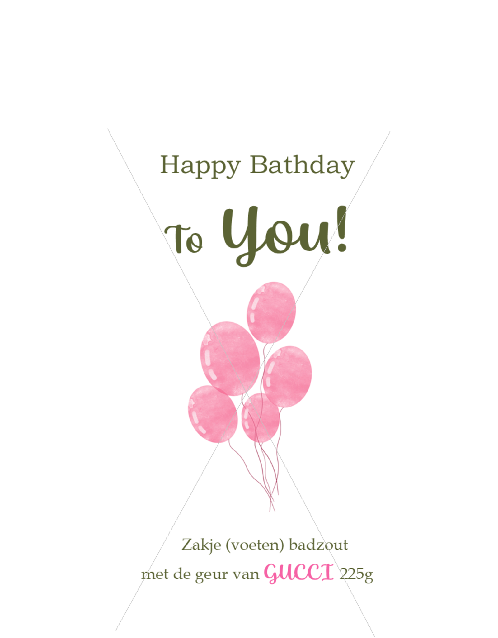 Body & Soap Zakje (voeten) badzout Happy Bathday - verjaardag vrouw