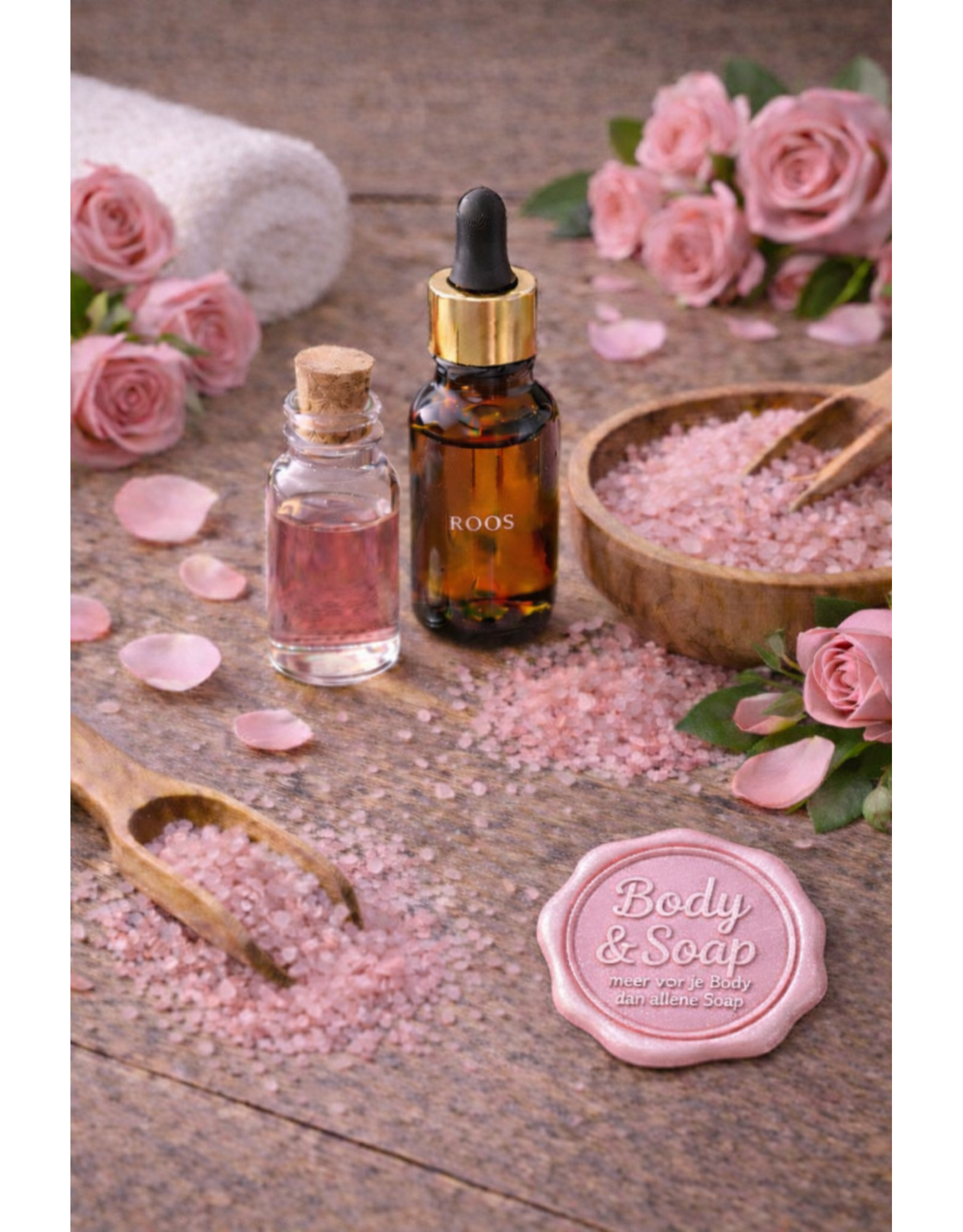 Body & Soap Badzout "roos" Grof (Lichtroze) - Body & Soap