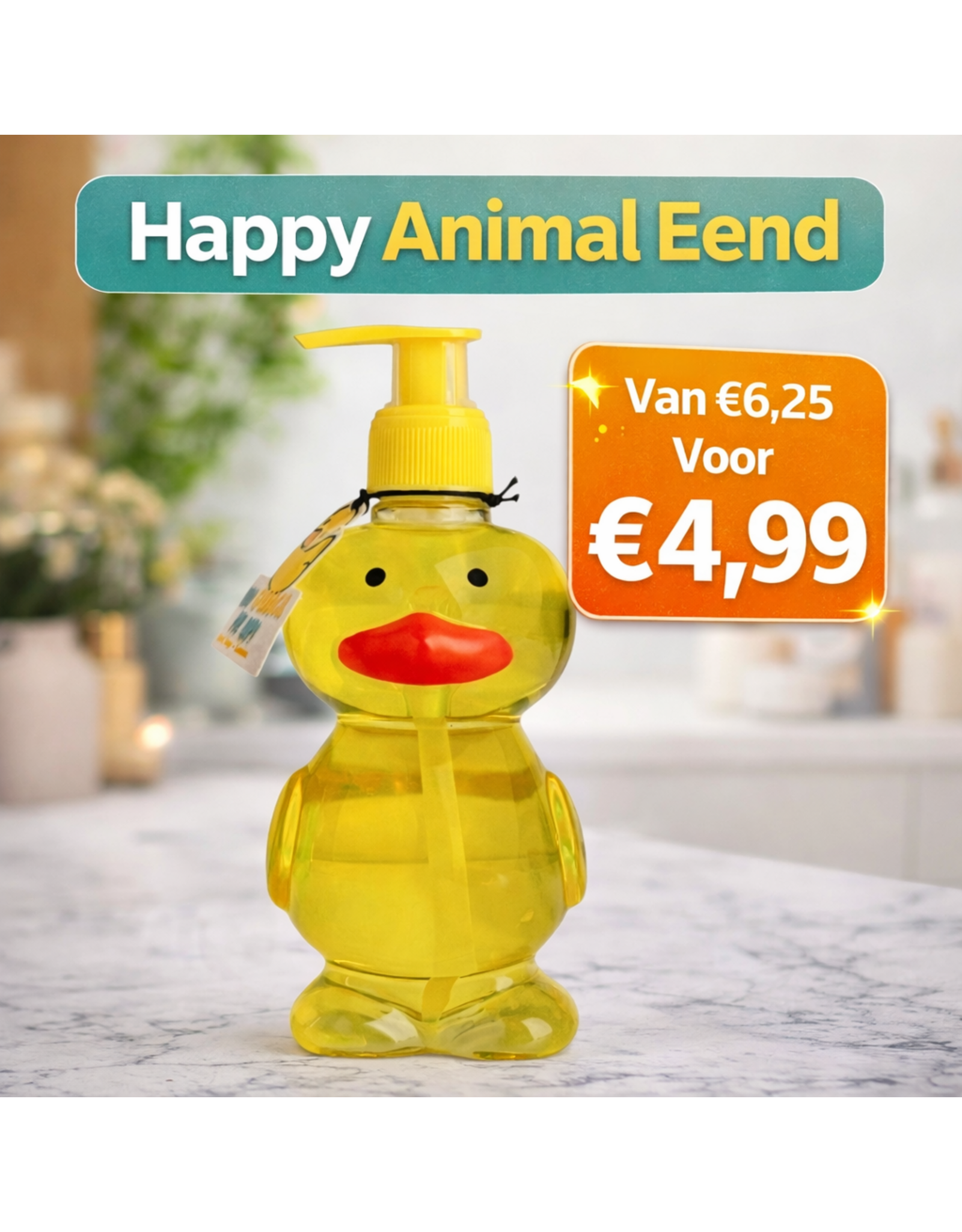 Handzeep Happy Animal 'eend" 240ml   - Happy kids - Copy