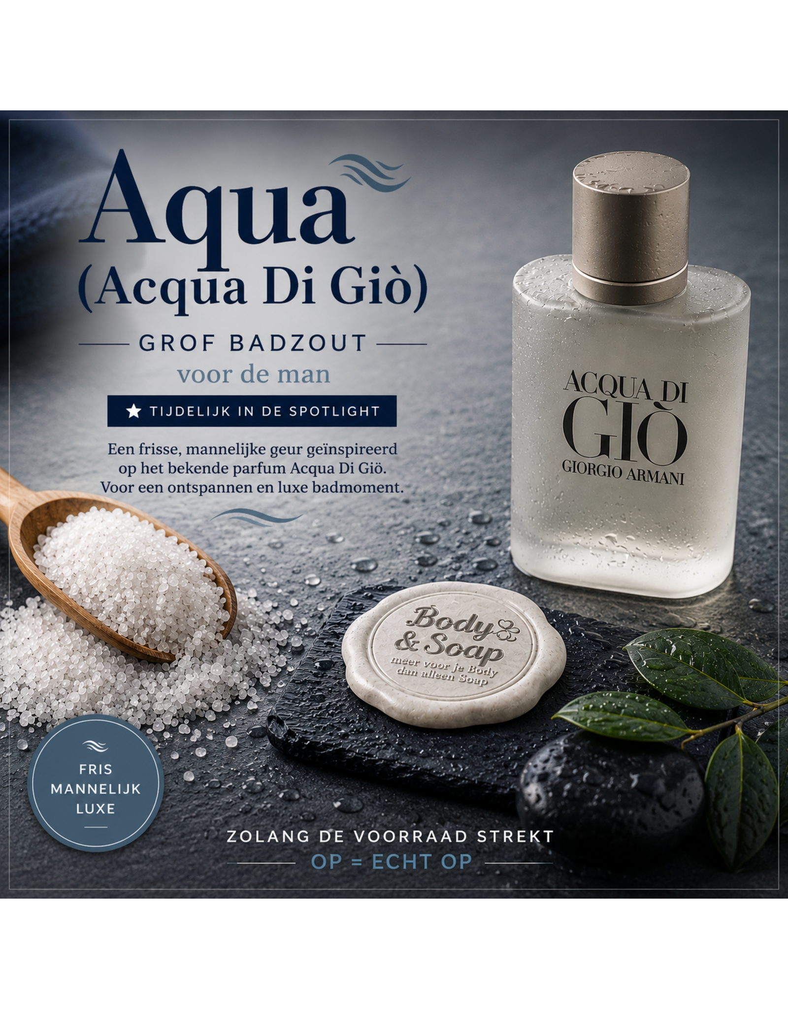 Body & Soap Badzout Aqua (Grof) – geïnspireerd op Acqua Di Giò