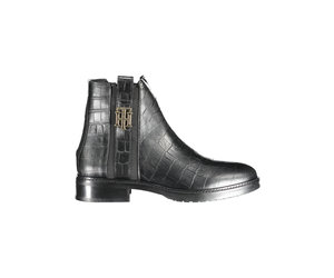 croco look flat boot
