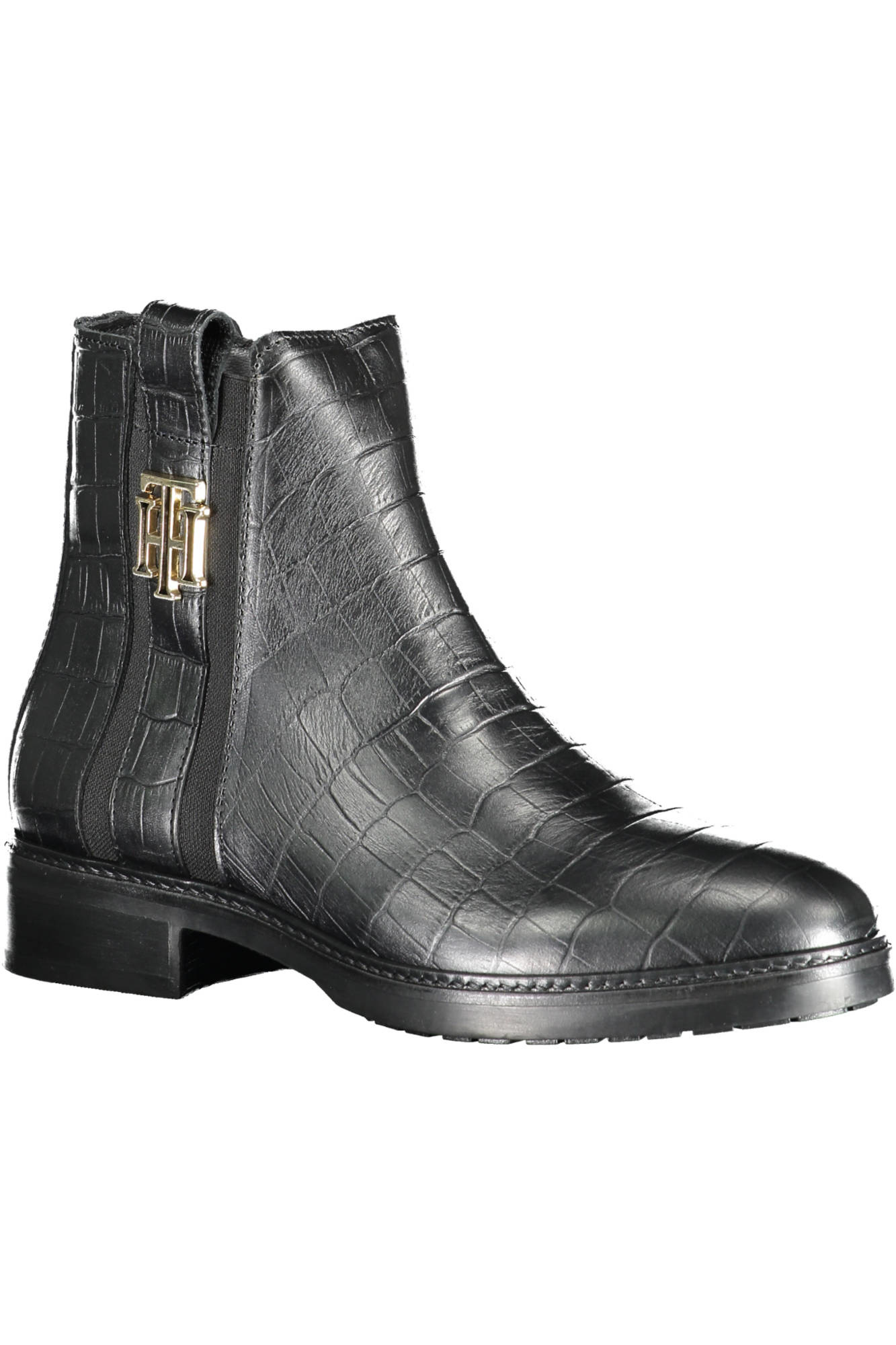 tommy hilfiger croco look flat boot