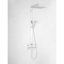 Showerpipe incl regendouche 30 cm, handdouche en slang + rek