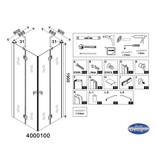 Best Design BD "ERICO" Q4 vierk-hoekinstap 90x90x195cm NANO glas 6mm