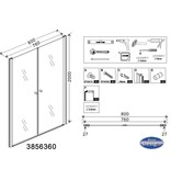 Best Design BD "ERICO" Pendeldeur met profiel 76-79cm H=200cm NANO glas 6mm