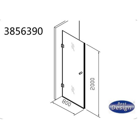 Best Design BD "ERICO" nisdeur zonder profiel 80x200cm NANO glas 8mm