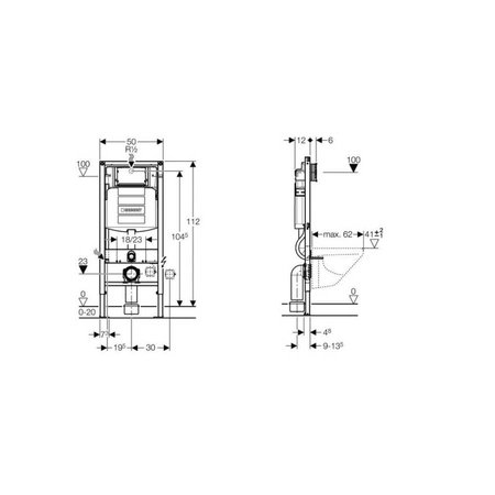 Geberit GEBERIT DUOFIX WC ELEMENT MET RESERVOIR UP320 112CM HOOG