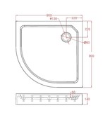 Best Design BD "Project " Opbouwdouchebak 1/4-Rond 90x90x14 cm R=550