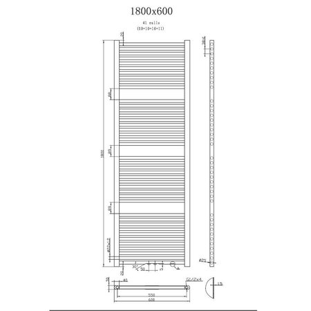 Best Design Radiator "Zero" 1800x600mm