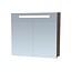 Samano Exclusive Spiegelkast | 80 cm | zwart | 2 deuren | LED verlichting | black diamond | enkelzijdige spiegel