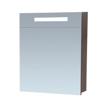 Exclusive/NEXXT Spiegelkast | 60 cm | legno antracite | 1 deur | rechtsdraaiend | LED verlichting | enkelzijdige spiegel