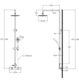 Best Design RVS-304 "Ore" Regendouche-opbouwset Thermostatisch "MUNCHEN"