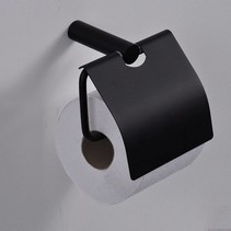 Ida toiletrolhouder met klep zwart