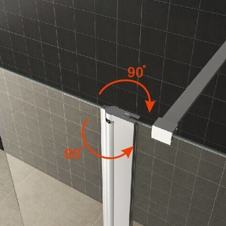 Samano Wiesbaden zijwand + scharnierprofiel 400x2000 10mm NANO glas