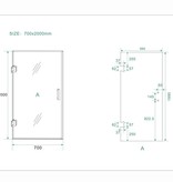 Samano Wiesbaden profielloze nisdeur 700x2000 8mm NANO glas