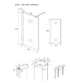 Samano Wiesbaden inloopdouche met muurprofiel 800x2000 10mm NANO rookglas