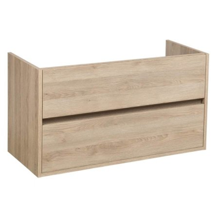 Samano Nexxt Onderkast Badkamermeubel | legno calore | 100 cm | greeploos | 2 lades | softclose