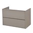 Samano New Future Onderkast Badkamermeubel | hoogglans taupe | 80 cm | greeploos | 2 lades | softclose | 1 sifon- uitsparing