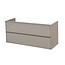 Samano New Future Onderkast Badkamermeubel | hoogglans taupe | 120 cm | greeploos | 2 lades | softclose | 1 sifon- uitsparing