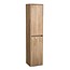 Samano Natural Wood NEXXT Hoge Kast Badkamermeubel | massief eikenhout | 160 cm | greeploos | 2 deuren