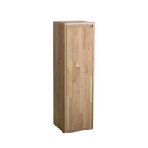 Natural Wood NEXXT Hoge Kast Badkamermeubel | massief eikenhout | linksdraaiend | 120 cm | greeploos | 1 deur