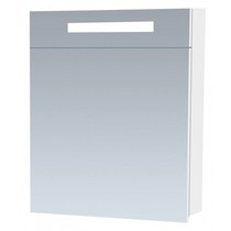 Exclusive/New Future Spiegelkast | enkelzijdige spiegel | 60 cm | hoogglans wit | 1 deur | rechtsdraaiend | LED verlichting