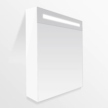 Nexxt Spiegelkast | dubbelzijdige spiegel | 60 cm | mat wit | 1 deur | linksdraaiend | LED verlichting
