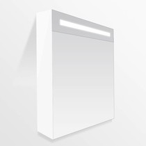 Exclusive/New Future Spiegelkast | dubbelzijdige spiegel | 60 cm | hoogglans wit | 1 deur | linksdraaiend | LED verlichting