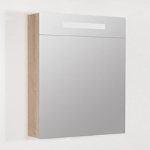 Exclusive/NEXXT Spiegelkast | dubbelzijdige spiegel | 60 cm | legno calore | 1 deur | linksdraaiend | LED verlichting