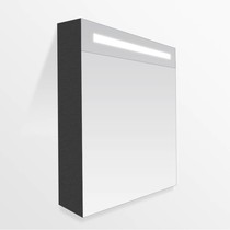 Exclusive Spiegelkast | dubbelzijdige spiegel | 60 cm | zwart | 1 deur | linksdraaiend | LED verlichting