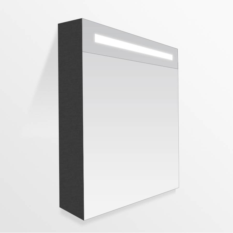 Exclusive spiegel | 60 cm | zwart | 1 deur | linksdraaiend | verlichting | Sanitair Brabant