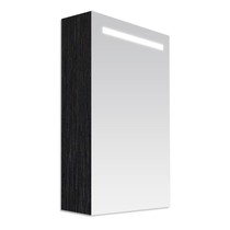 Exclusive/NEXXT Spiegelkast | dubbelzijdige spiegel | 60 cm | zwart | 1 deur | linksdraaiend | LED verlichting