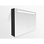 Samano 2.0 Spiegelkast | enkelzijdige spiegel | 80 cm | zwart | 2 deuren | LED verlichting