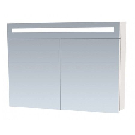 Samano 2.0 Spiegelkast | enkelzijdige spiegel | 100 cm | wit | 2 deuren | LED verlichting