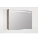 Samano 2.0 Spiegelkast | enkelzijdige spiegel | 100 cm | legno viola | 2 deuren | LED verlichting