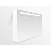 Spiegelkast | dubbelzijdige spiegel | 100 cm | wit | 2 deuren | LED verlichting