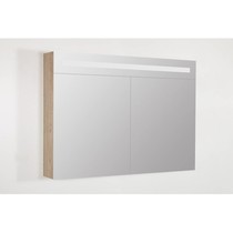 Spiegelkast | dubbelzijdige spiegel | 100 cm |  legno calore | 2 deuren | LED verlichting