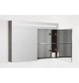 Samano Spiegelkast | dubbelzijdige spiegel | 100 cm |  antraciet | 2 deuren | LED verlichting