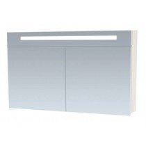 2.0 Spiegelkast | enkelzijdige spiegel | 120 cm | Hoogglans wit | 2 deuren | LED verlichting