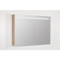 2.0 Spiegelkast | enkelzijdige spiegel | 120 cm | legno calore | 2 deuren | LED verlichting