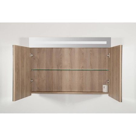 Samano 2.0 Spiegelkast | enkelzijdige spiegel | 120 cm | legno calore | 2 deuren | LED verlichting