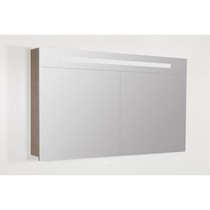 2.0 Spiegelkast | enkelzijdige spiegel | 120 cm | legno viola | 2 deuren | LED verlichting