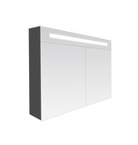 Samano 2.0 Spiegelkast | enkelzijdige spiegel | 120 cm | zwart | 2 deuren | LED verlichting