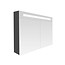 Samano 2.0 Spiegelkast | enkelzijdige spiegel | 120 cm | zwart | 2 deuren | LED verlichting